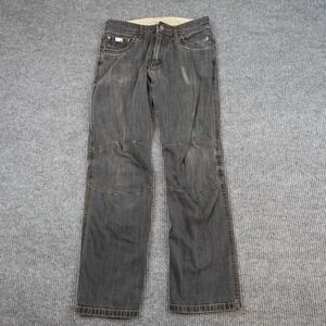 Kuhl Riot Jeans Mens 32x34 Gray Charcoal Wash Relaxed Straight Distressed Denim